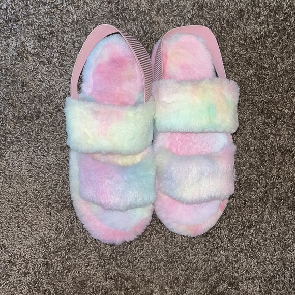 Multi colored faux fur slide - Picture 2 of 5